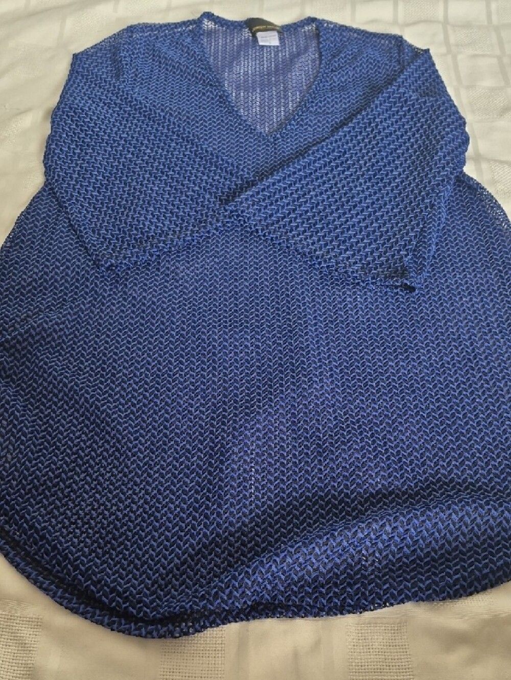 Jordan Taylor Navy Sheer V-Neck Swim Coverup - Picture 14 of 16
